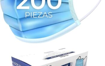 200 Cubrebocas Tricapa Termosellado Calidad Premium, COLOR AZUL, 200 Pack